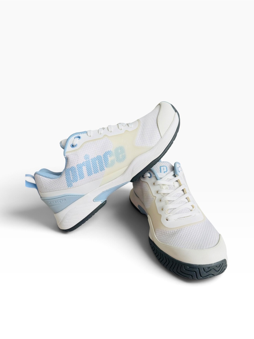 Prince Women’s Tennis Shoes Size 7.5 White Light Blue Stabilizer Court Sneakers